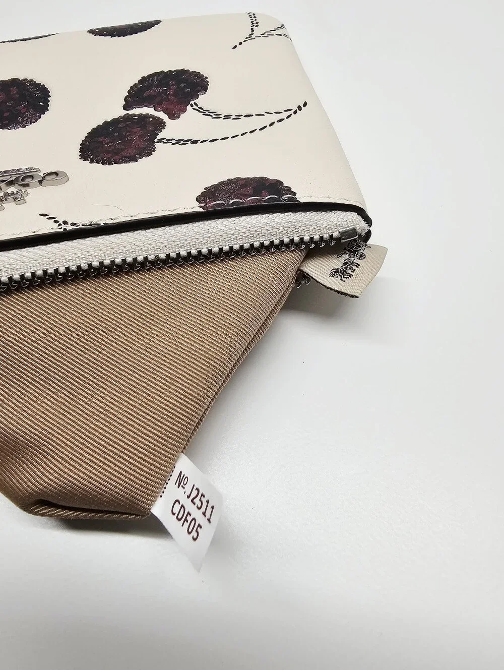 Coach Corner Zip Wristlet With Cherry Print Style CDF05